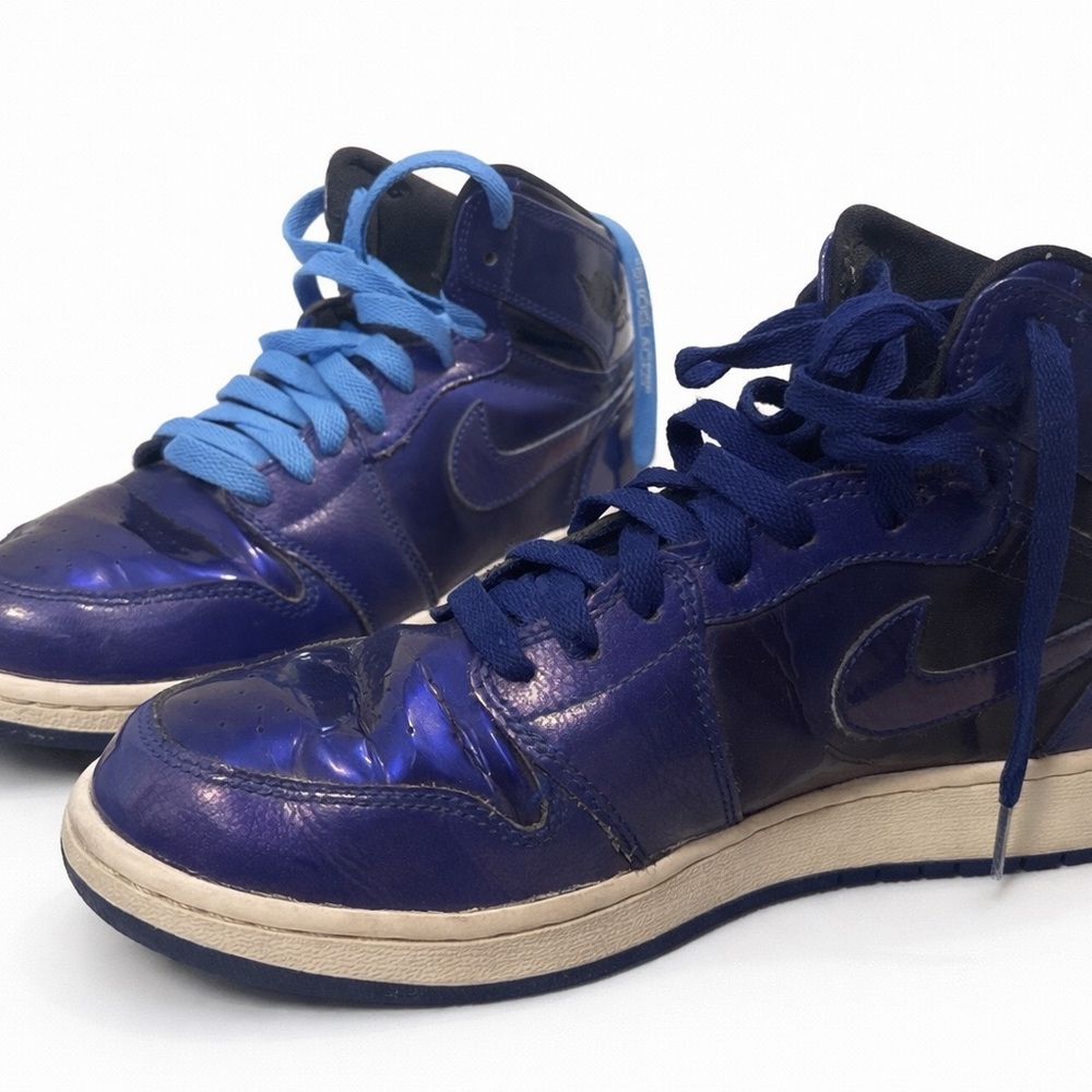 Nike Blue and Purple High-Top Sneakers